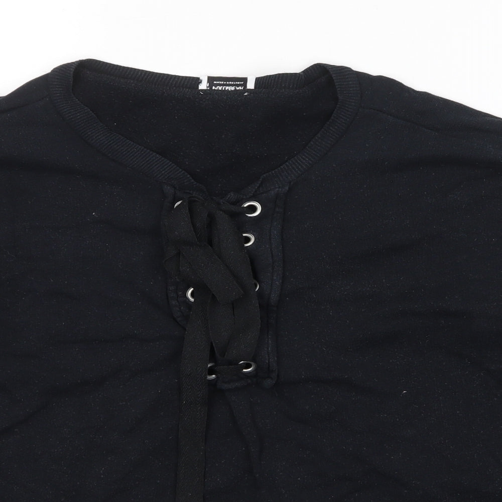 Pull&Bear Womens Black Cotton Pullover Sweatshirt Size M Pullover