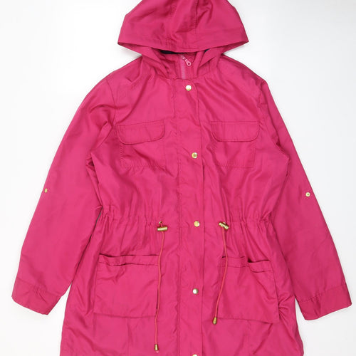 Anthology Womens Pink Rain Coat Jacket Size 16 Zip