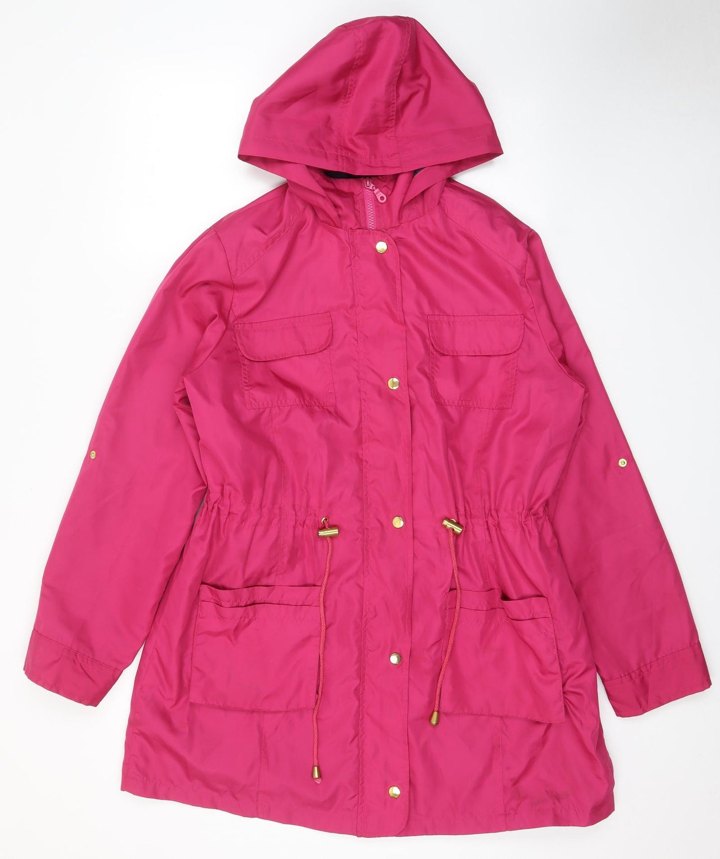 Anthology Womens Pink Rain Coat Jacket Size 16 Zip