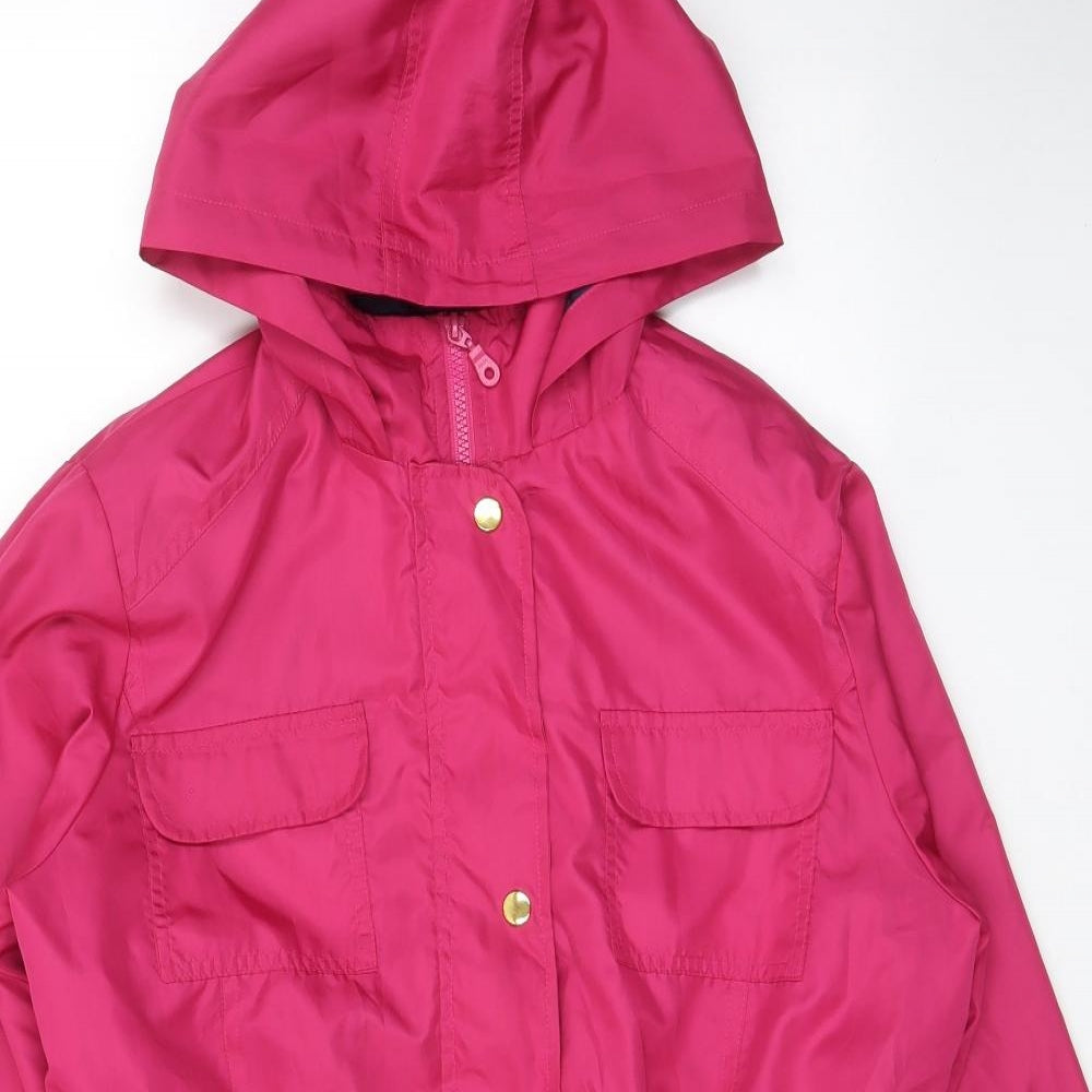 Anthology Womens Pink Rain Coat Jacket Size 16 Zip