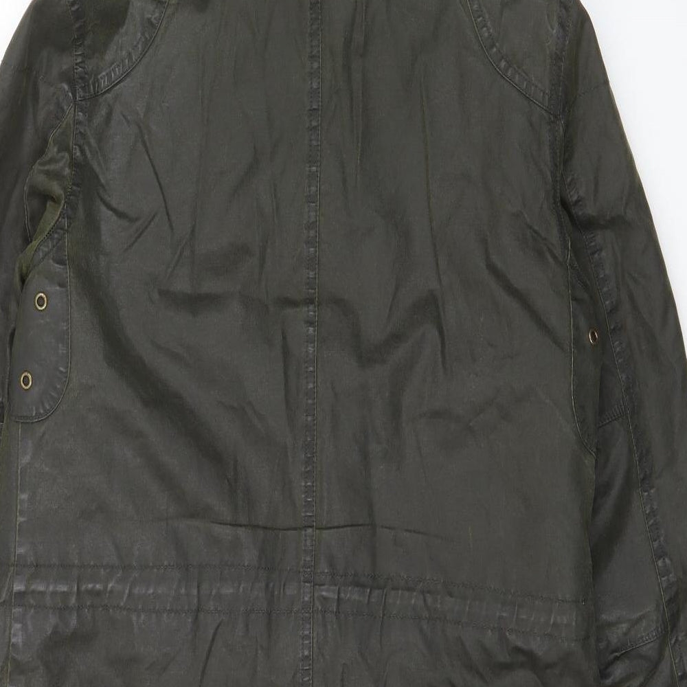 Joules Womens Green Rain Coat Coat Size 10 Zip - Waxed