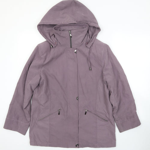 First Avenue Womens Purple Parka Jacket Size 12 Zip