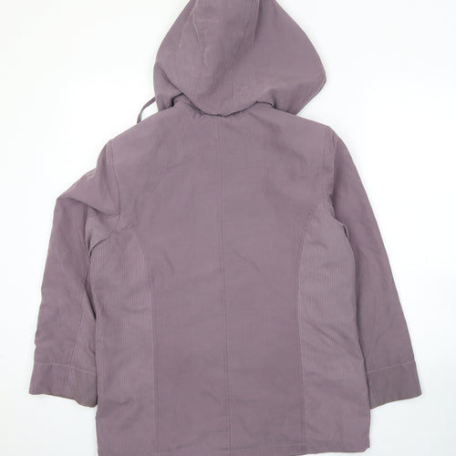 First Avenue Womens Purple Parka Jacket Size 12 Zip