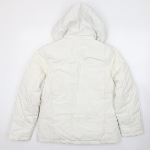 J.Percy Womens White Puffer Jacket Jacket Size S Zip
