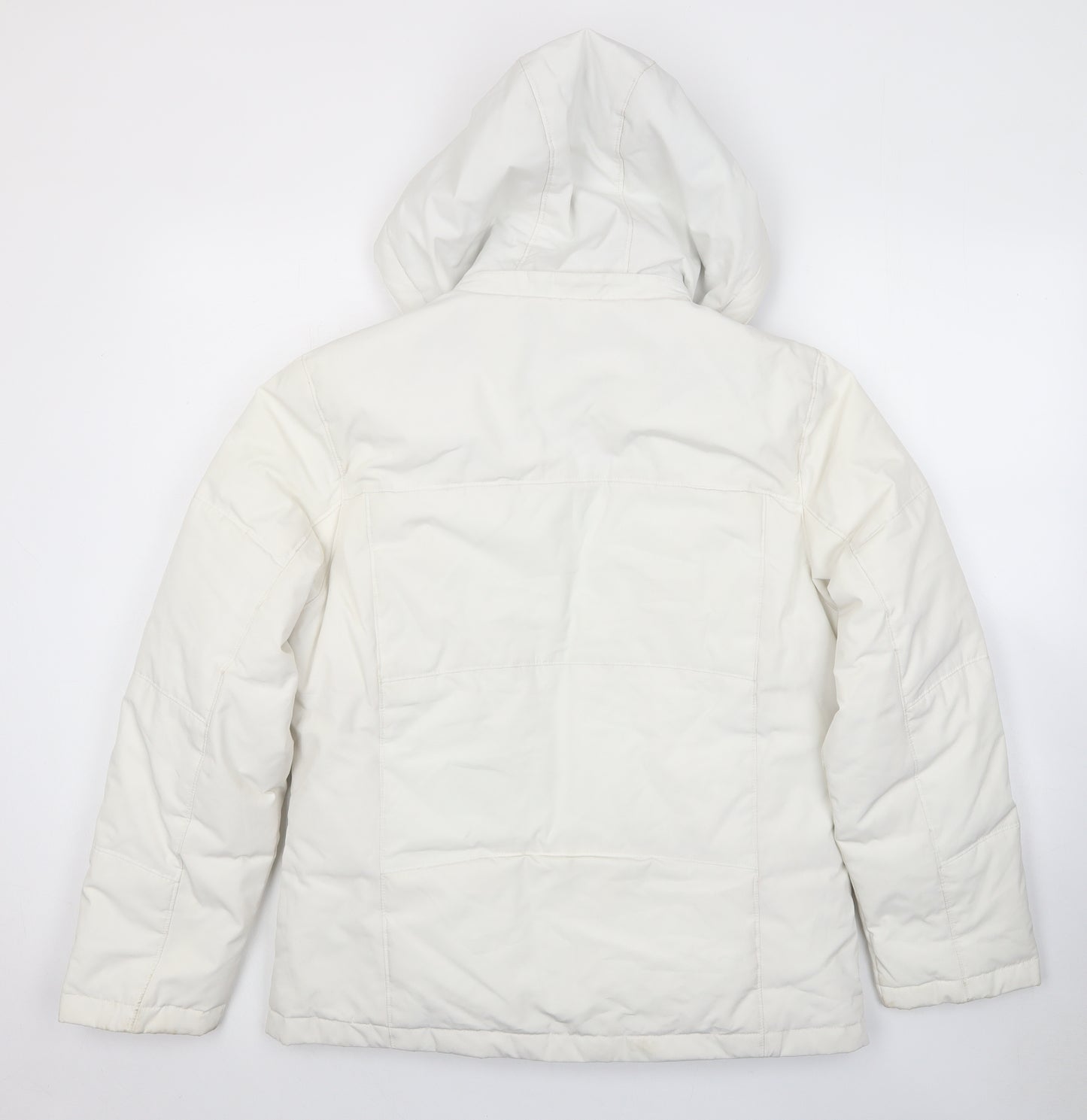 J.Percy Womens White Puffer Jacket Jacket Size S Zip