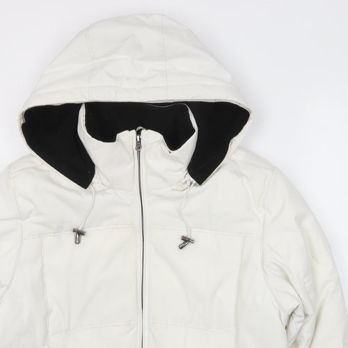J.Percy Womens White Puffer Jacket Jacket Size S Zip