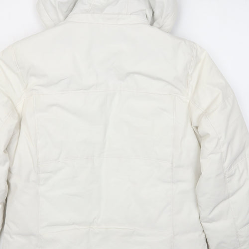 J.Percy Womens White Puffer Jacket Jacket Size S Zip