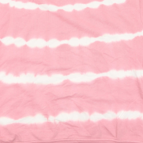 Marks and Spencer Womens Pink Striped Cotton Pullover Sweatshirt Size 12 Pullover - Tie Dye