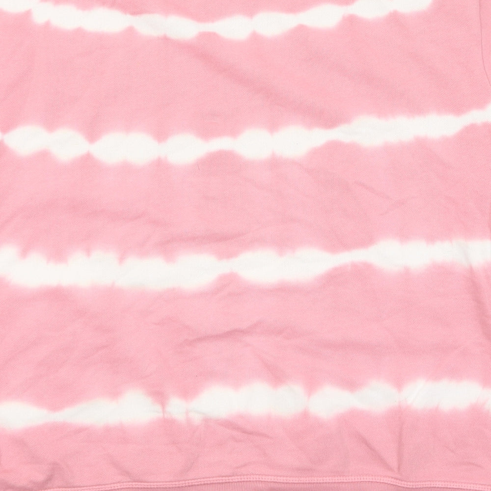 Marks and Spencer Womens Pink Striped Cotton Pullover Sweatshirt Size 12 Pullover - Tie Dye