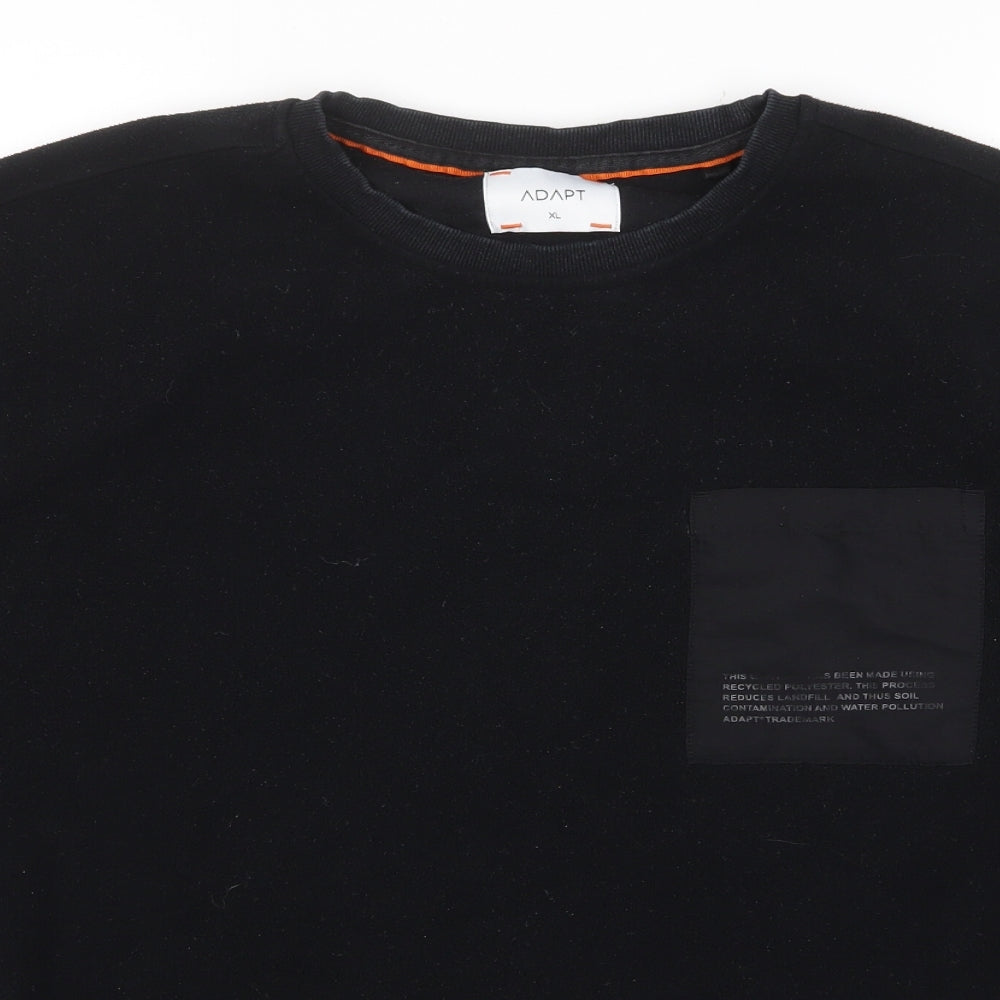 Adapt Mens Black Polyester Pullover Sweatshirt Size XL