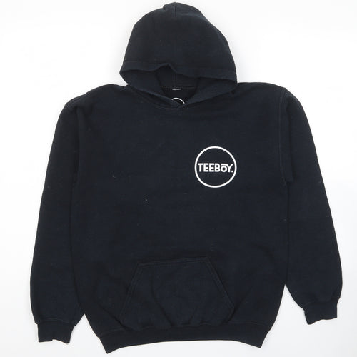 Teeboy Mens Black Cotton Pullover Hoodie Size XS - Logo