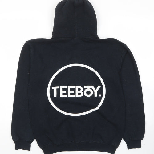 Teeboy Mens Black Cotton Pullover Hoodie Size XS - Logo