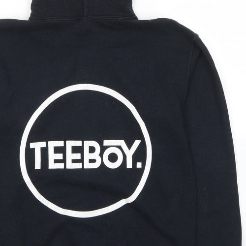 Teeboy Mens Black Cotton Pullover Hoodie Size XS - Logo