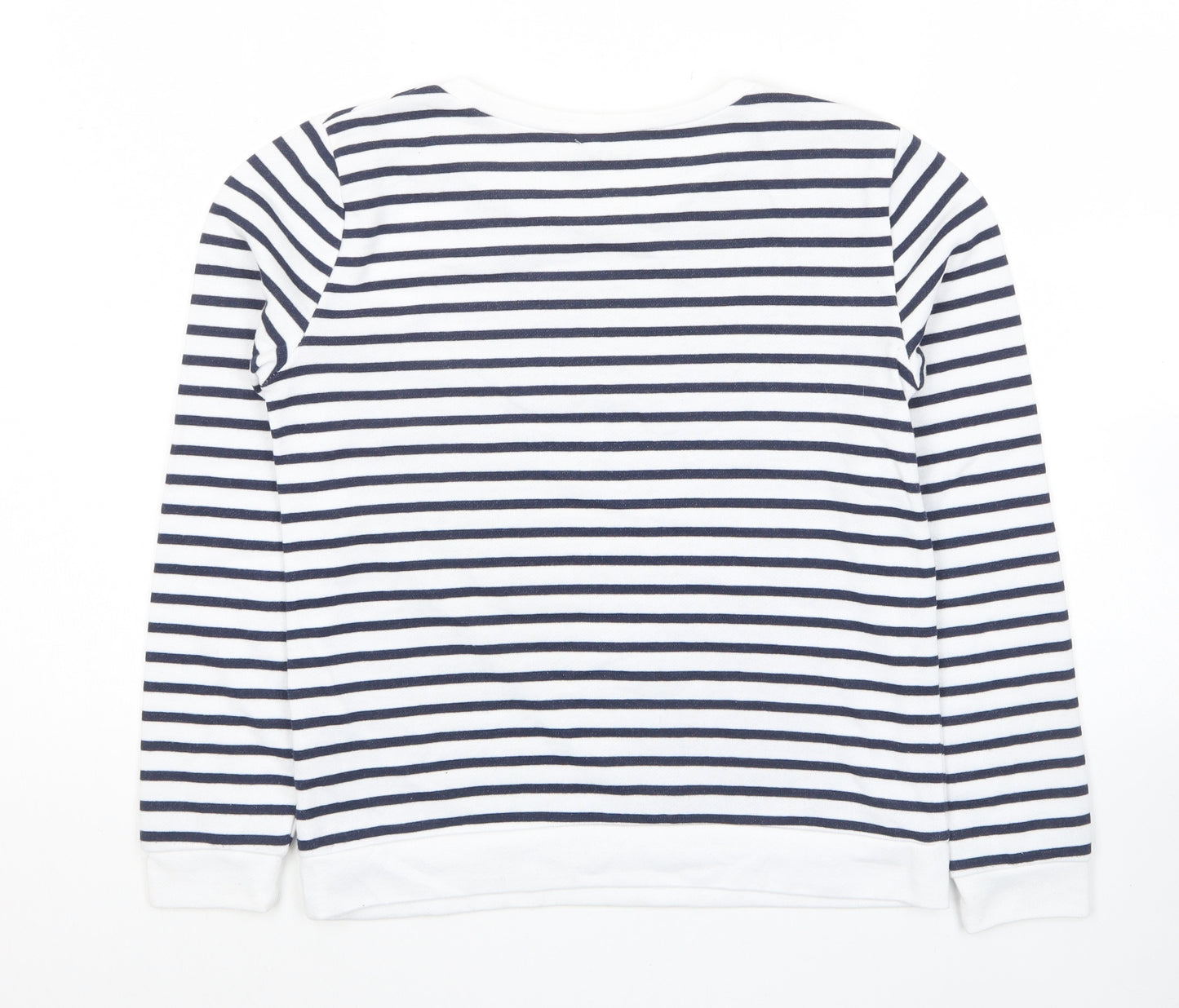 Arkitect Womens White Striped Cotton Pullover Sweatshirt Size M Pullover - Salut!