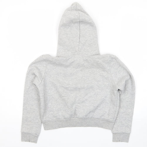 Hype Girls Grey Cotton Pullover Hoodie Size 11-12 Years Pullover - Logo