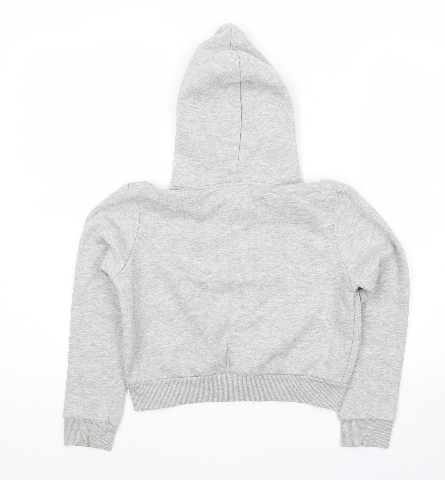 Hype Girls Grey Cotton Pullover Hoodie Size 11-12 Years Pullover - Logo
