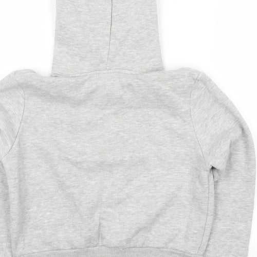 Hype Girls Grey Cotton Pullover Hoodie Size 11-12 Years Pullover - Logo