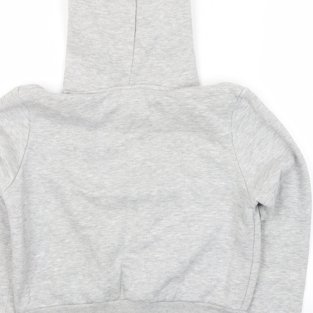 Hype Girls Grey Cotton Pullover Hoodie Size 11-12 Years Pullover - Logo