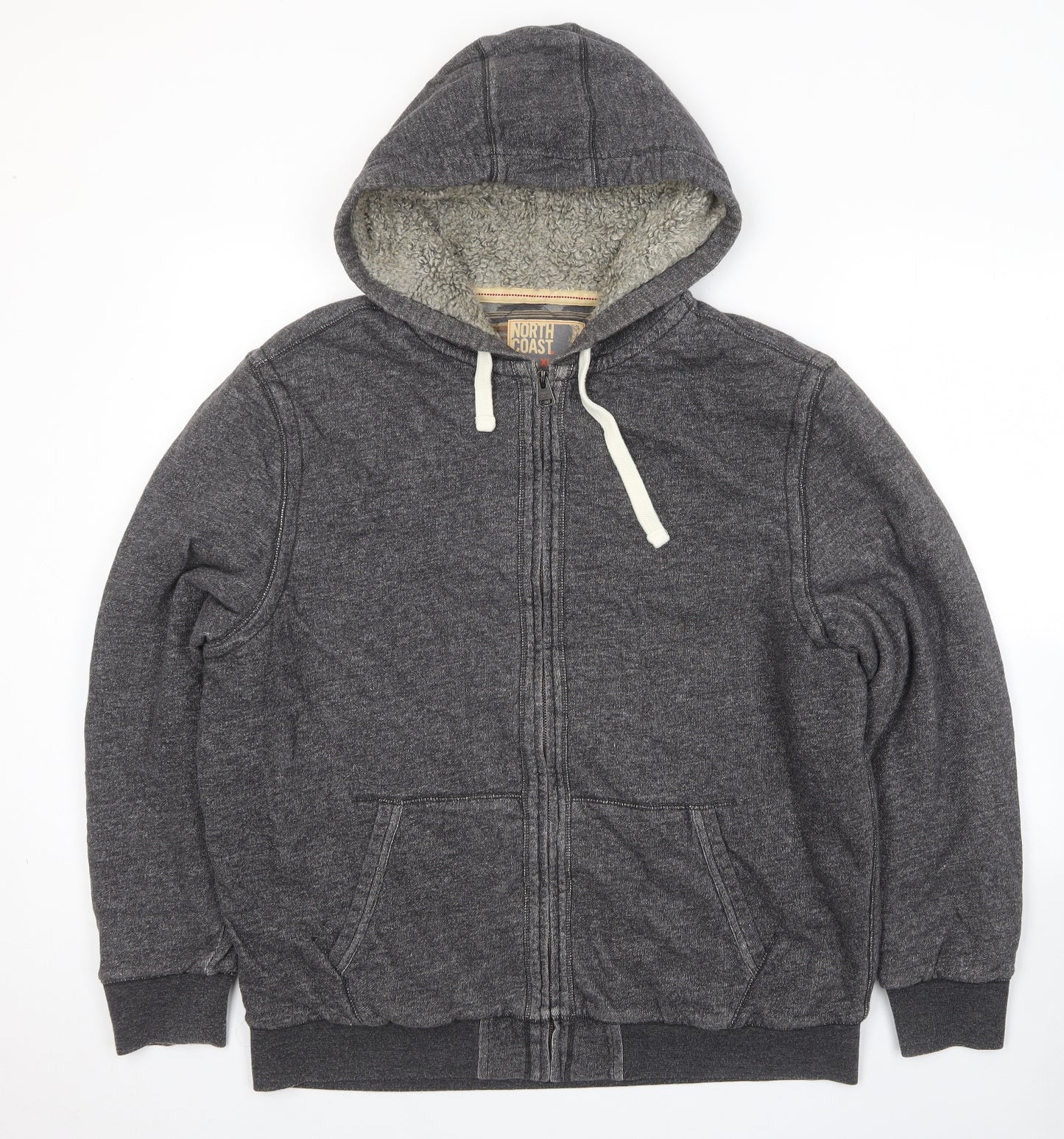 North Coast Mens Grey Cotton Pullover Hoodie Size XL