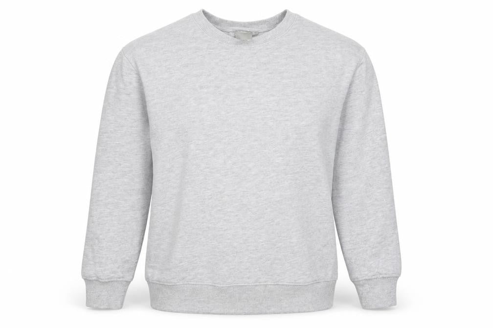 Front view of ASOS women’s grey cotton pullover sweatshirt, size UK 6, pullover