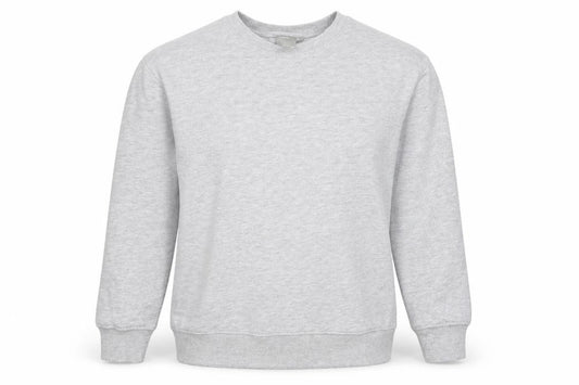 Front view of ASOS women’s grey cotton pullover sweatshirt, size UK 6, pullover