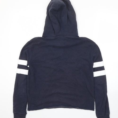 Superdry Womens Blue Cotton Pullover Hoodie Size 2XS Pullover - Brooklyn Logo