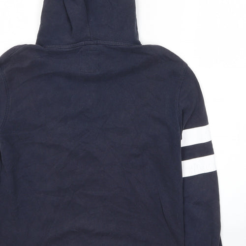 Superdry Womens Blue Cotton Pullover Hoodie Size 2XS Pullover - Brooklyn Logo