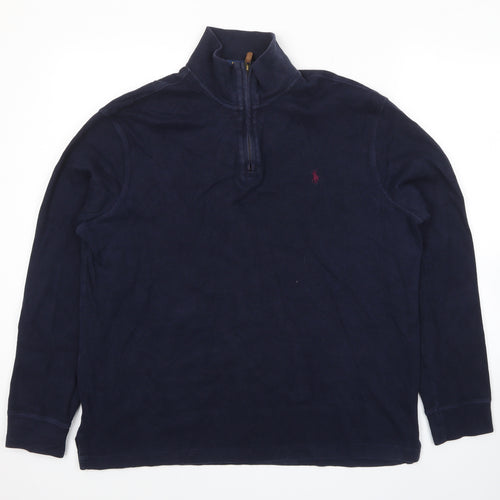 Polo Ralph Lauren Mens Blue Cotton Pullover Sweatshirt Size L