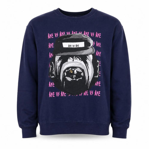 JustHoods Mens Blue Cotton Pullover Sweatshirt Size M - Ape Vs Ape