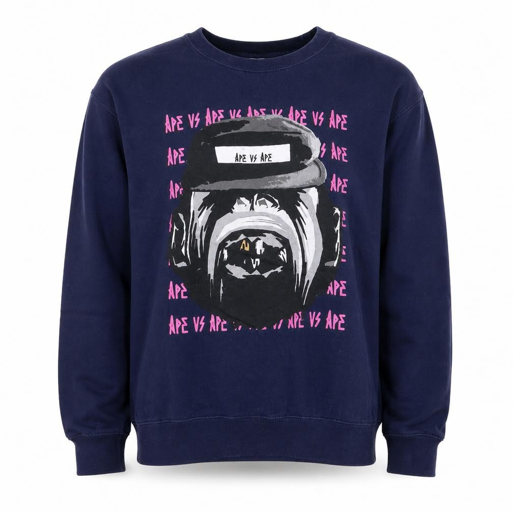 JustHoods Mens Blue Cotton Pullover Sweatshirt Size M - Ape Vs Ape
