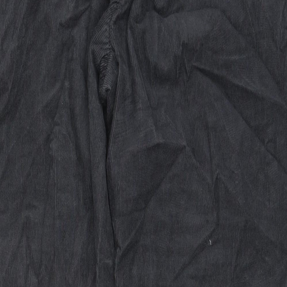Marks and Spencer Mens Grey Cotton Trousers Size 42 in L31 in Regular Zip