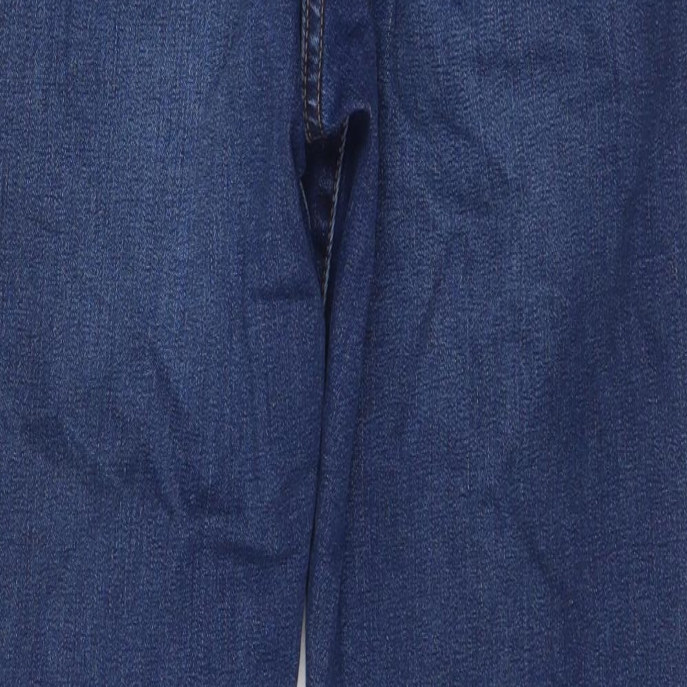 NEXT Womens Blue Cotton Bootcut Jeans Size 14 L31 in Regular Zip