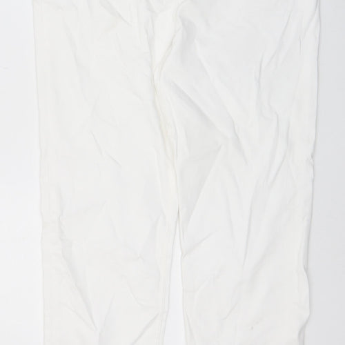 Marks and Spencer Womens White Polyester Straight Jeans Size 18 L32 in Regular Zip