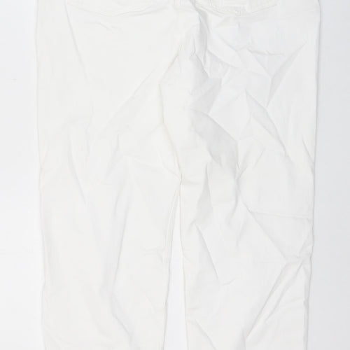 Marks and Spencer Womens White Polyester Straight Jeans Size 18 L32 in Regular Zip