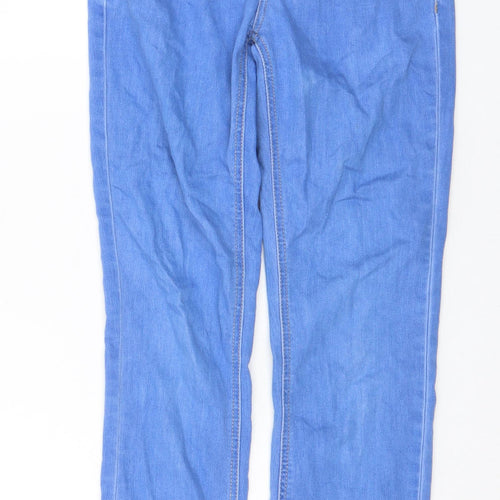New Look Girls Blue Cotton Skinny Jeans Size 10 Years L25 in Regular Zip