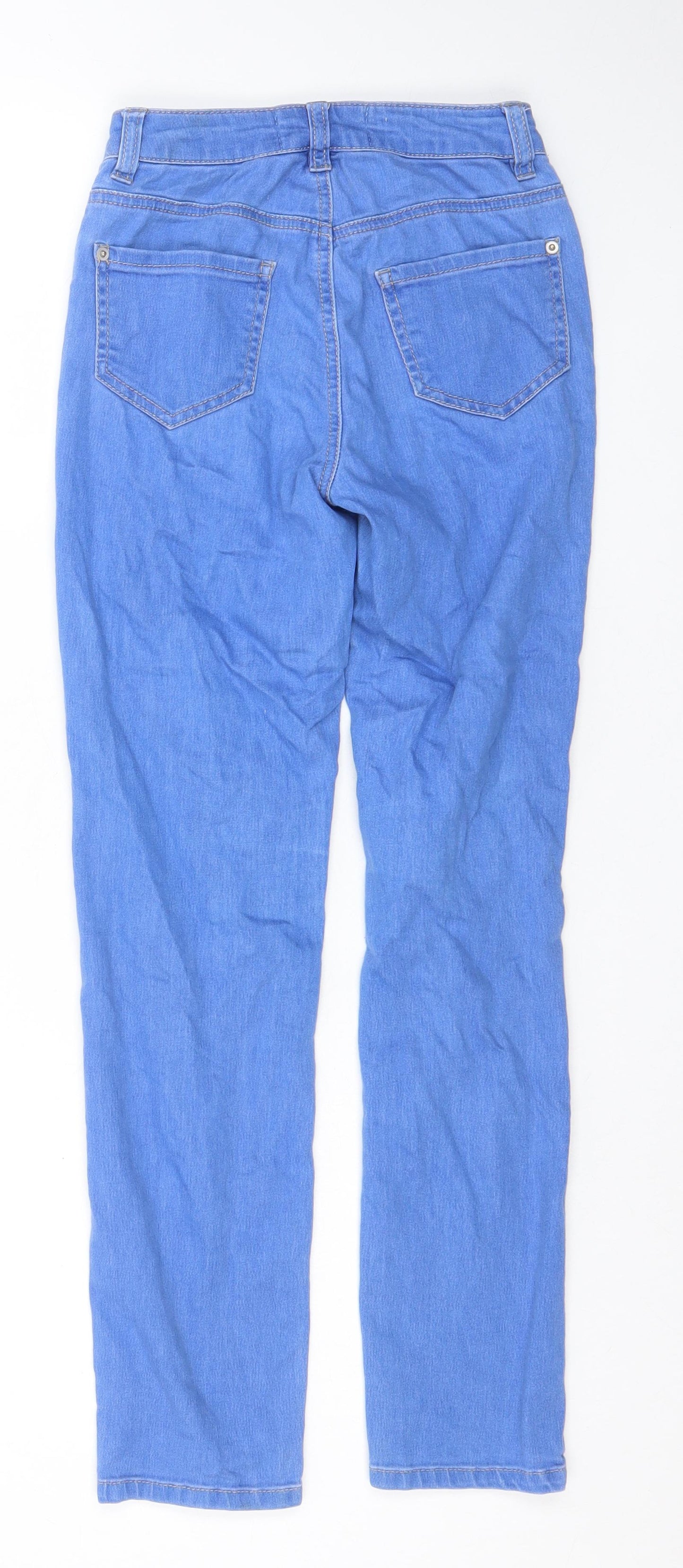 New Look Girls Blue Cotton Skinny Jeans Size 10 Years L25 in Regular Zip