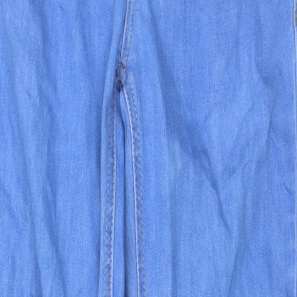 New Look Girls Blue Cotton Skinny Jeans Size 10 Years L25 in Regular Zip