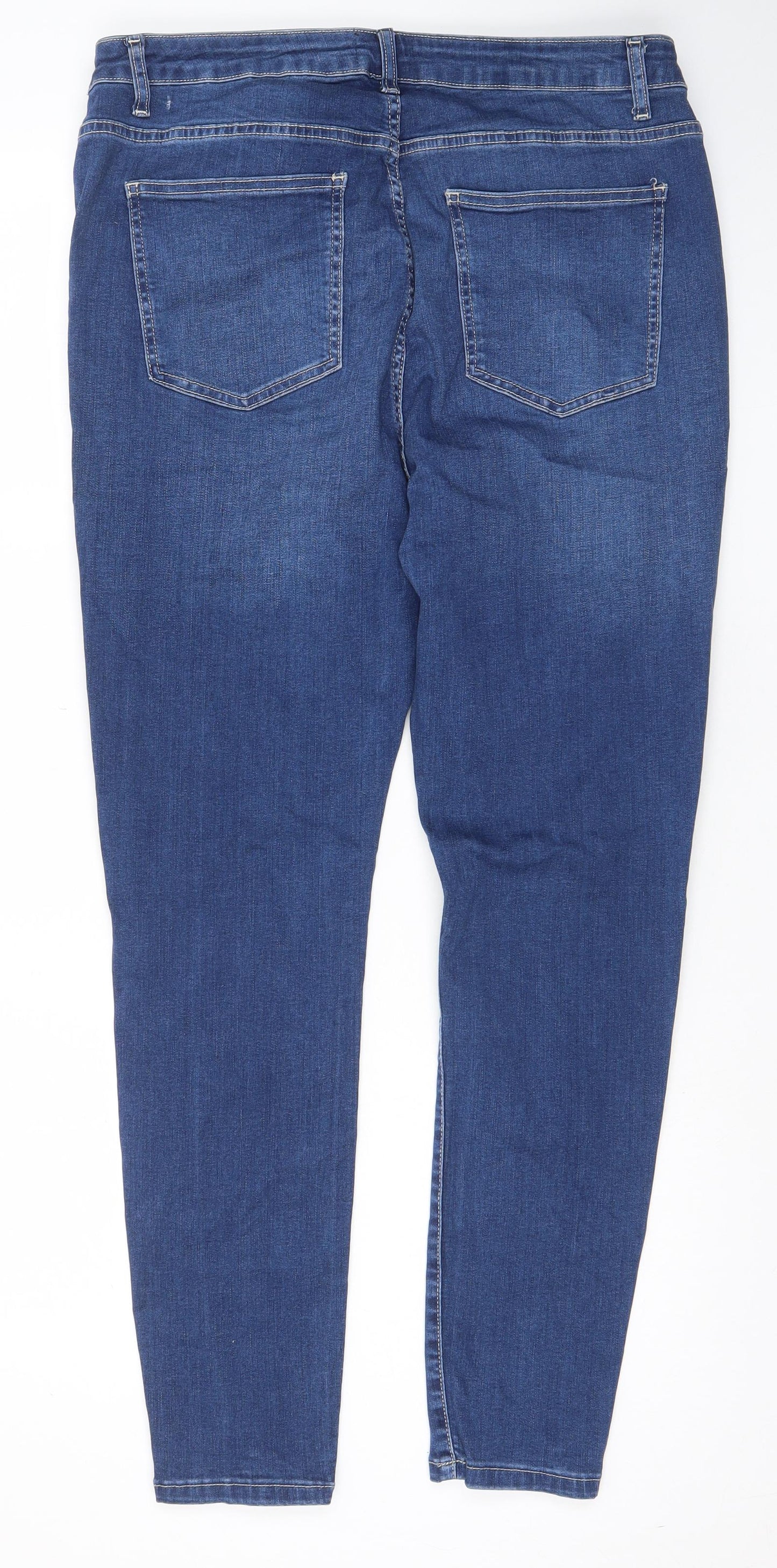 Very Womens Blue Cotton Skinny Jeans Size 18 L28 in Regular Zip