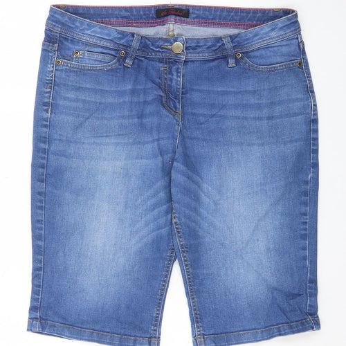 So Fabulous Womens Blue Cotton Bermuda Shorts Size 16 L12 in Regular Zip