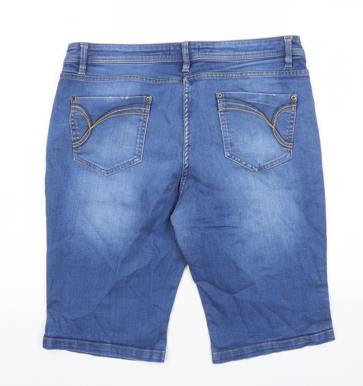 So Fabulous Womens Blue Cotton Bermuda Shorts Size 16 L12 in Regular Zip