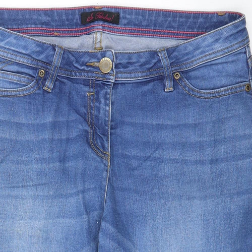 So Fabulous Womens Blue Cotton Bermuda Shorts Size 16 L12 in Regular Zip