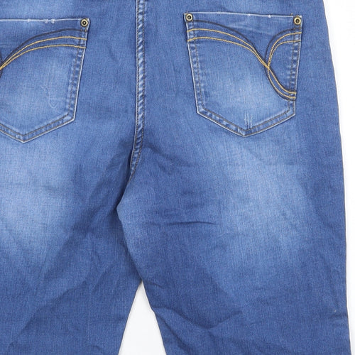 So Fabulous Womens Blue Cotton Bermuda Shorts Size 16 L12 in Regular Zip