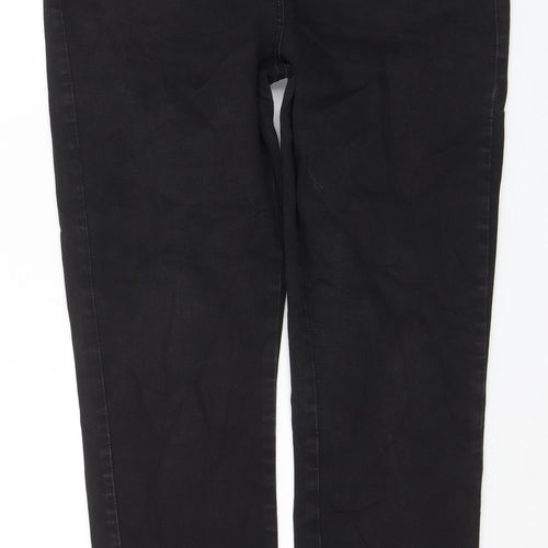 M&Co Womens Blue Cotton Straight Jeans Size 14 L28 in Regular Zip