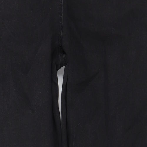 M&Co Womens Blue Cotton Straight Jeans Size 14 L28 in Regular Zip
