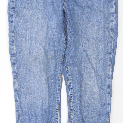 New Look Womens Blue Cotton Mom Jeans Size 10 L26 in Regular Zip
