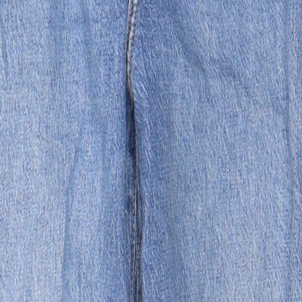 New Look Womens Blue Cotton Mom Jeans Size 10 L26 in Regular Zip