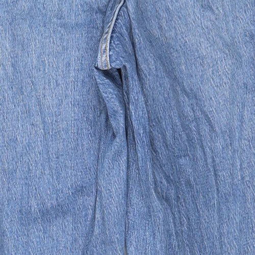 New Look Womens Blue Cotton Mom Jeans Size 10 L26 in Regular Zip