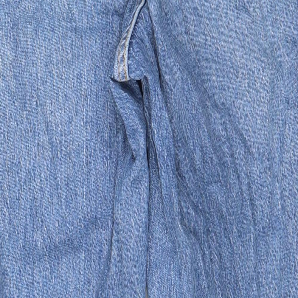 New Look Womens Blue Cotton Mom Jeans Size 10 L26 in Regular Zip