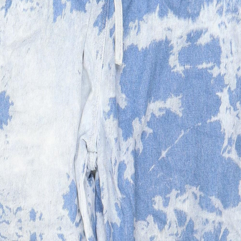 NEXT Womens Blue Cotton Tapered Jeans Size 12 L30 in Regular Drawstring - Tie Dye