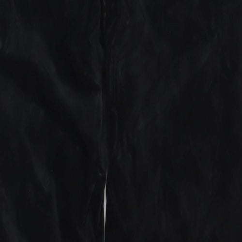 NEXT Womens Black Cotton Trousers Size 12 L29 in Regular Zip